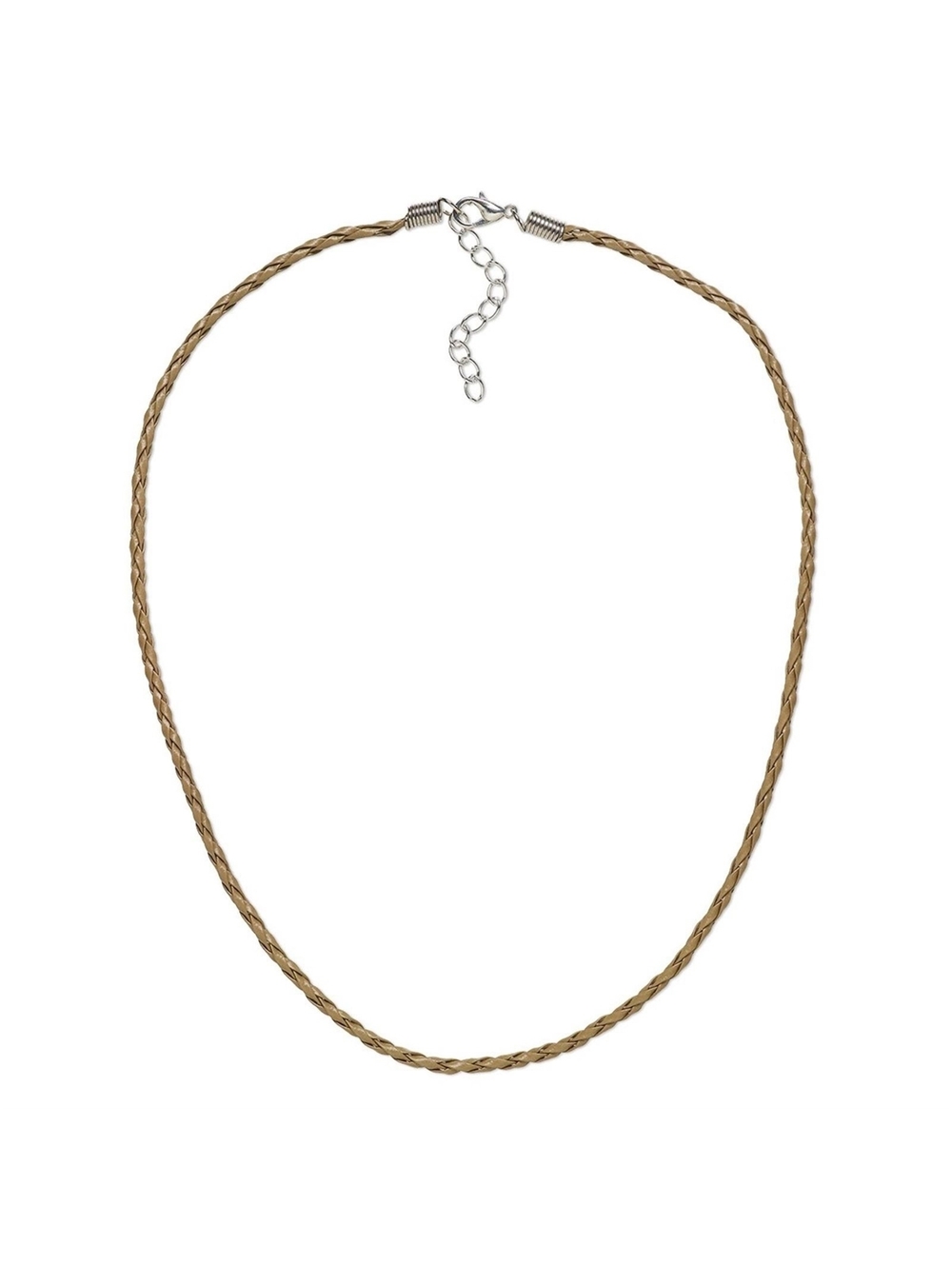 16" Taupe Faux Leather Woven Bola Braided Necklace Cord with Lobster Clasp